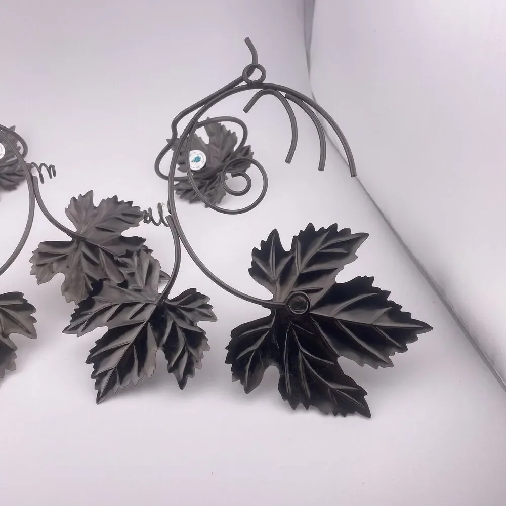 Partylite Grape Leaf Wall Sconce Pair With Frosted Votive Holders P7751